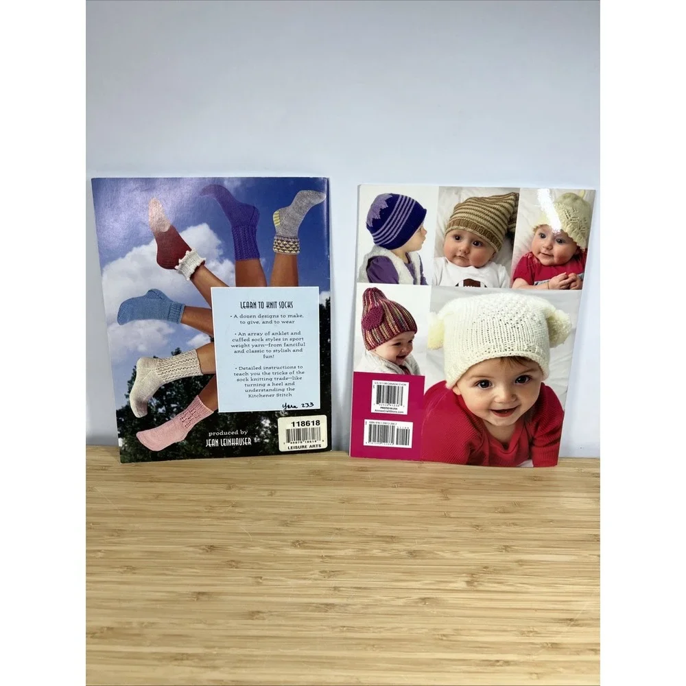 Knitting Book Lot (2). How To Knit Socks And Beanies‎ For Baby.